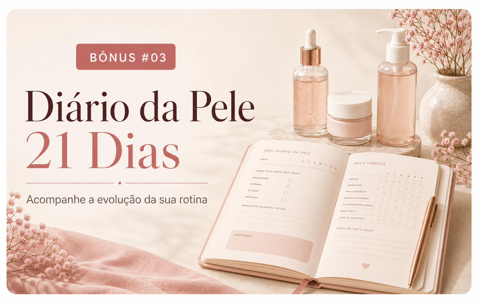 Mockup do Diário da Pele 21 Dias