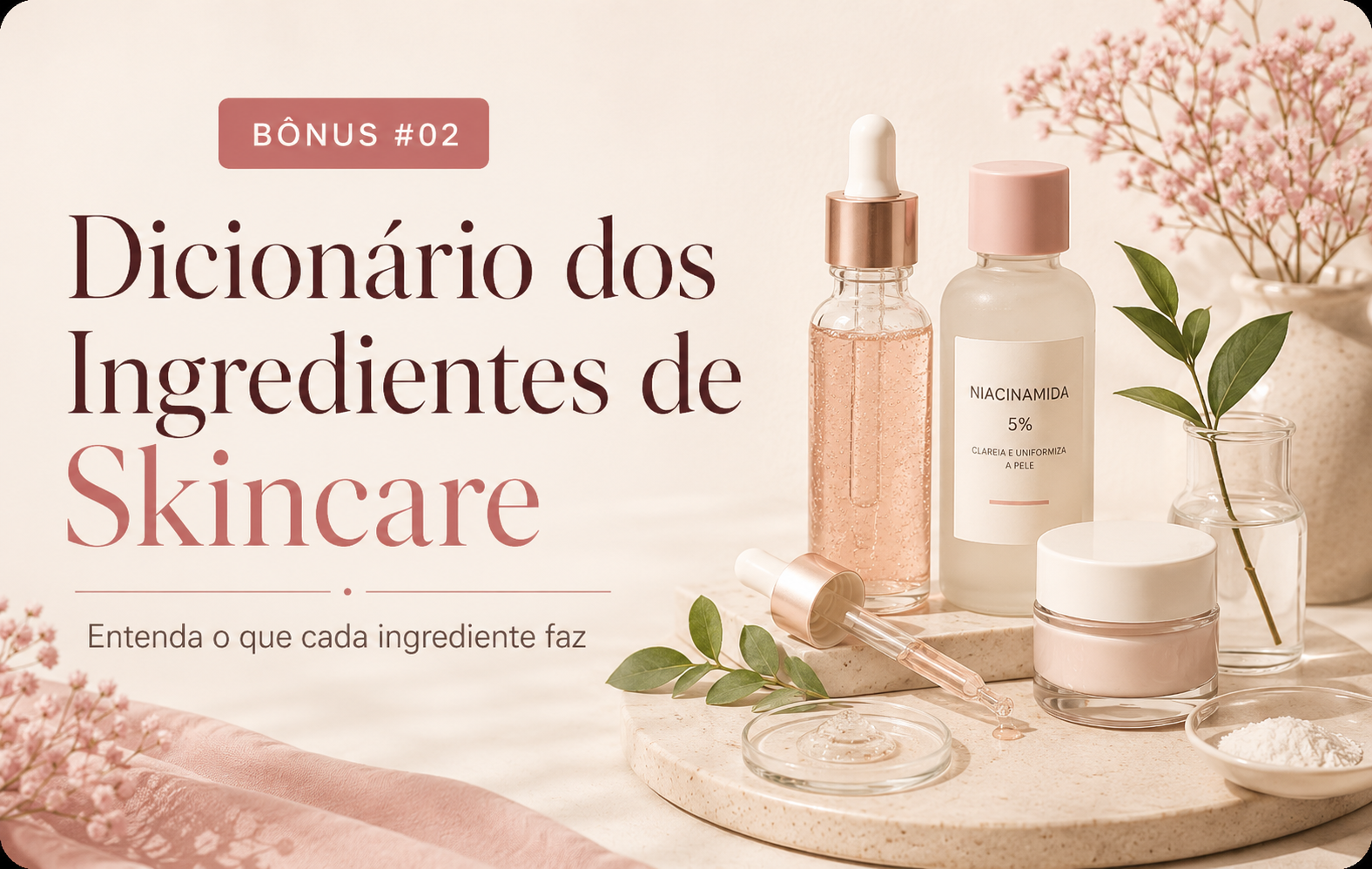 Mockup do Dicionário dos Ingredientes de Skincare